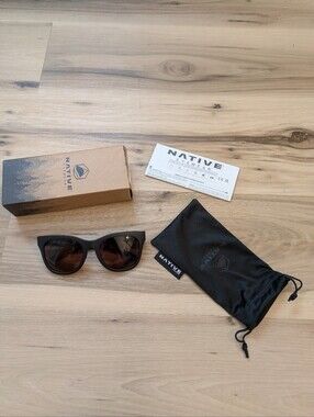 NWT Native Eyewear Tiaga Matte Black/Brown Polarized Sunglasses